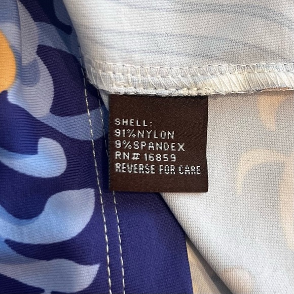 J. Mclaughlin Blue Tan Cream Panama Catalina Cloth Faux Wrap Dress Small - Picture 6 of 10